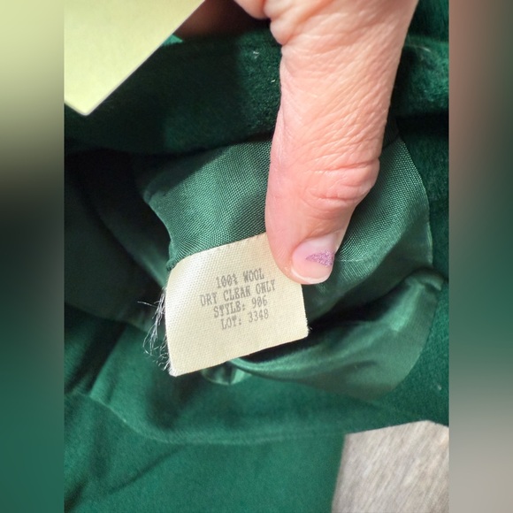 VTG Ilyse Hart LTD 100% Wool Skirt Pencil Skirt Green Festive Hippie Size 28 - Picture 5 of 9